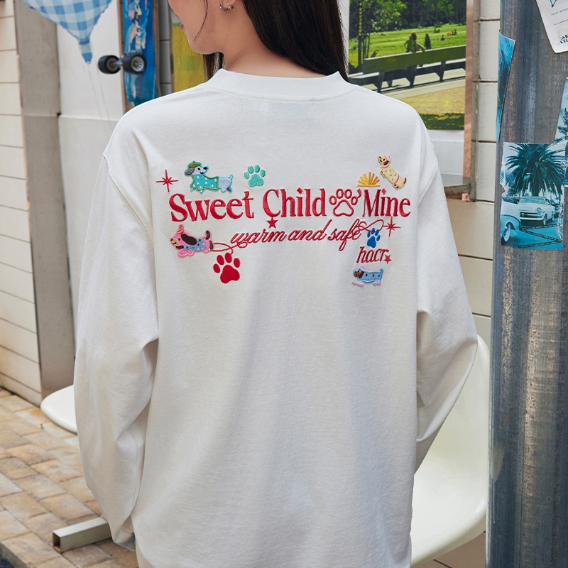 Harsh And Cruel Embroidered Puppy Long Sleeve T-Shirt — фото 2