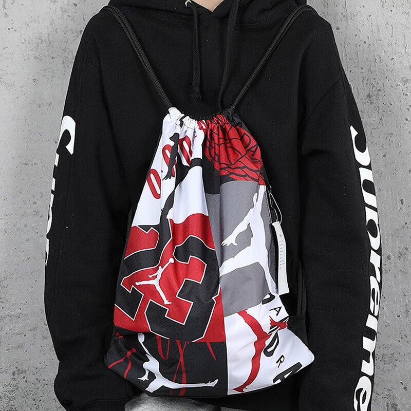 Jordan Air Drawstring Backpack Red White — фото 4