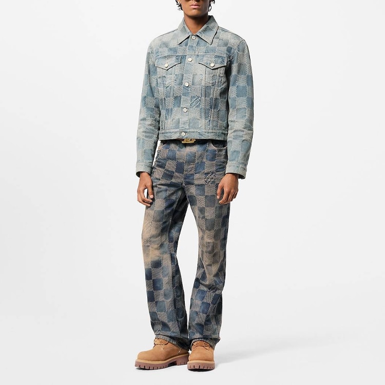 Louis Vuitton FW24 Logo Jacquard Straight Jeans — фото 3