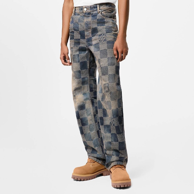 Louis Vuitton FW24 Logo Jacquard Straight Jeans — фото 5