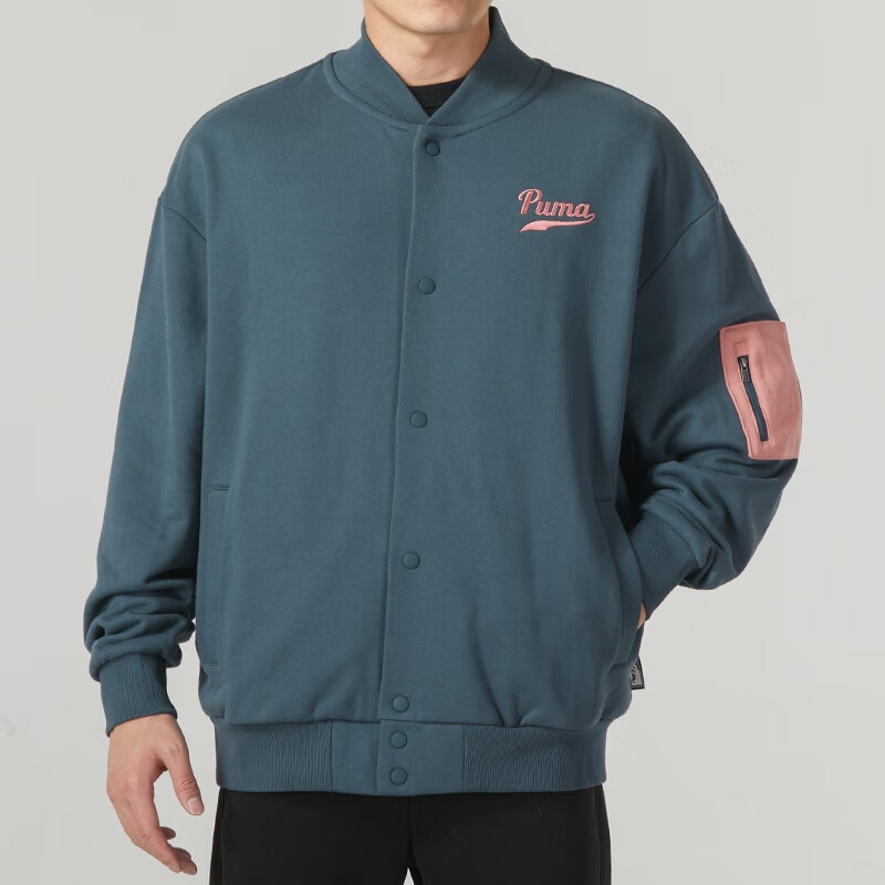 Puma Colorblock Letter Print Jacket Green — фото 2