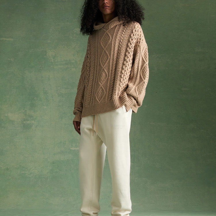 Fear Of God Essentials Cable Knit Hoodie Gold Heather — фото 2