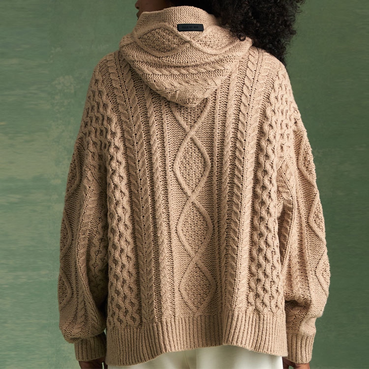 Fear Of God Essentials Cable Knit Hoodie Gold Heather — фото 5