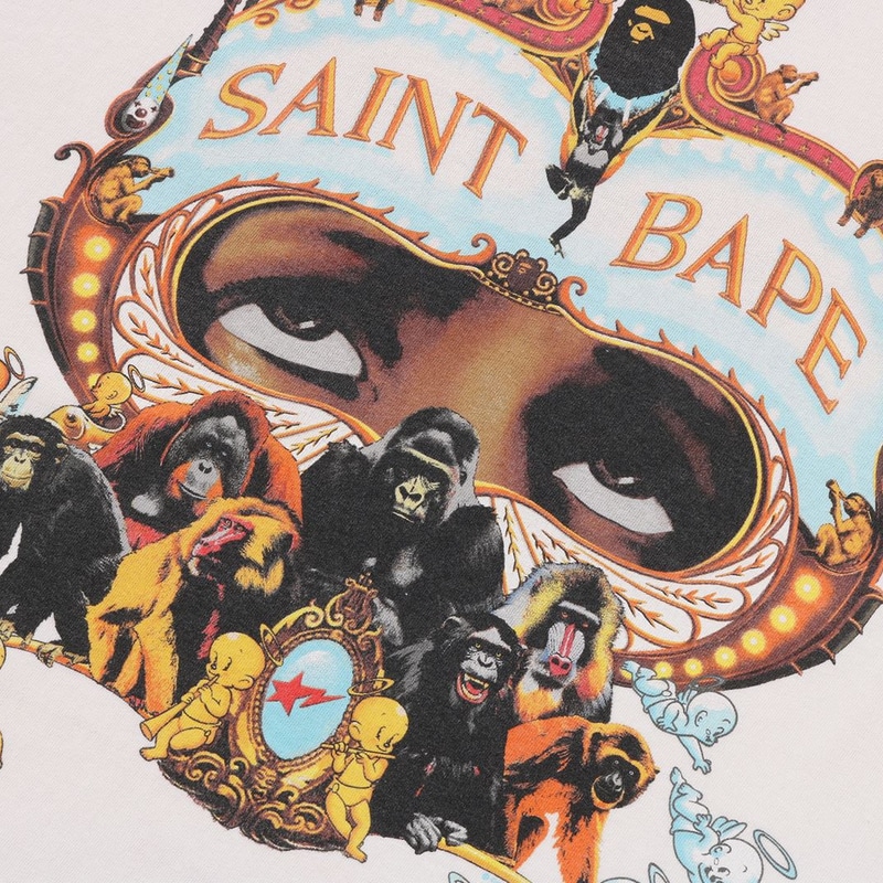 Saint Mxxxxxx BAPE FW25 Mask Print Tee — фото 5
