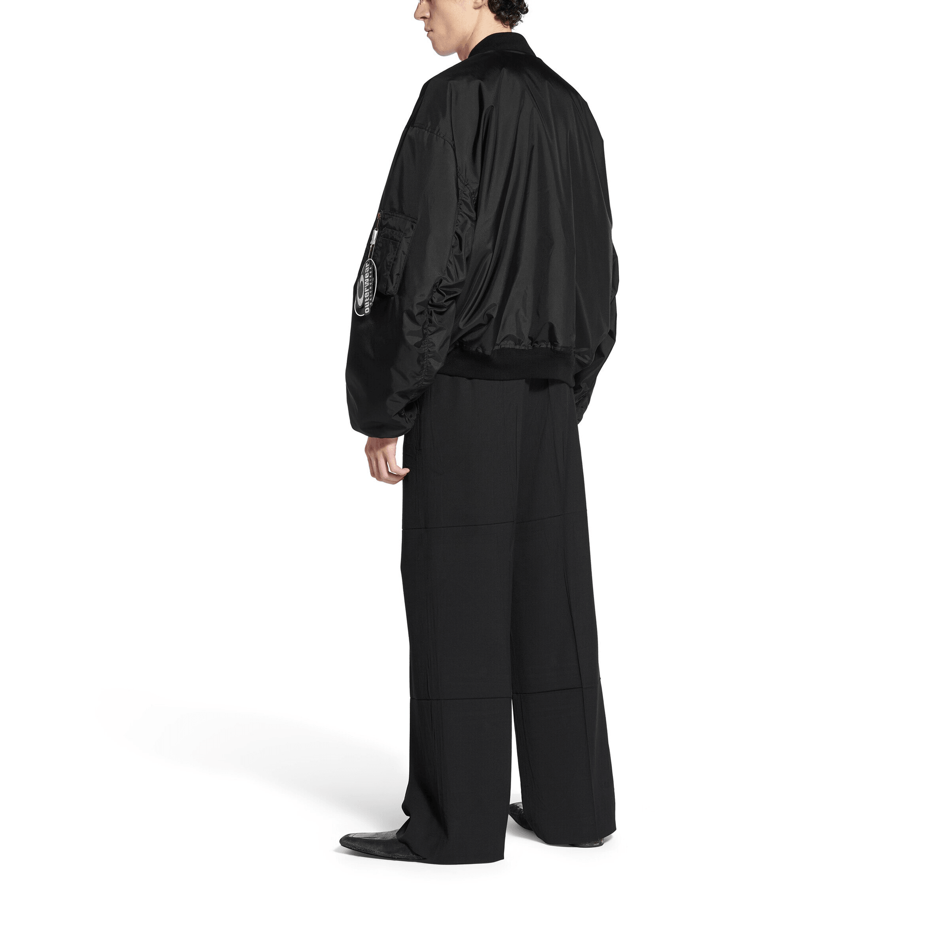 Balenciaga FW25 Ribbed Zip Patch Cotton Jacket Black — фото 10