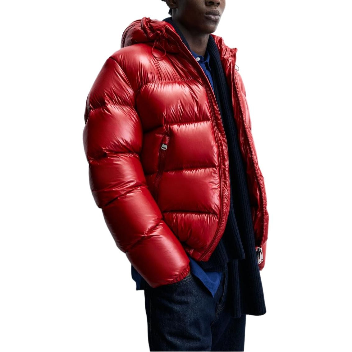 Zara Slim Fit Shiny Layered Down Jacket — фото 4