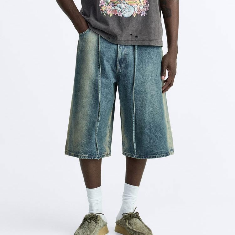 Zara Relaxed Denim Shorts Blue — фото 2