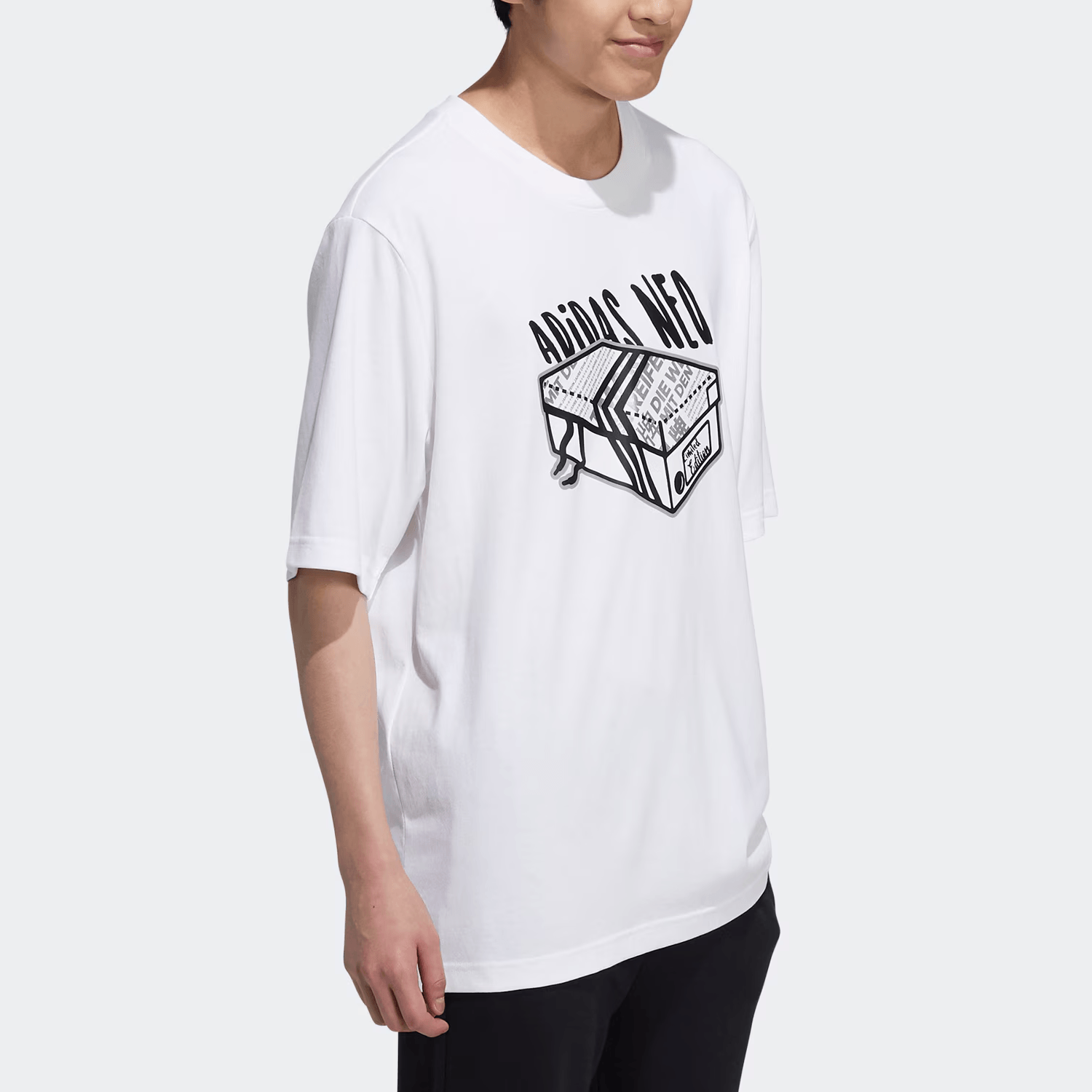 Adidas neo Printed Breathable Tee White — фото 3