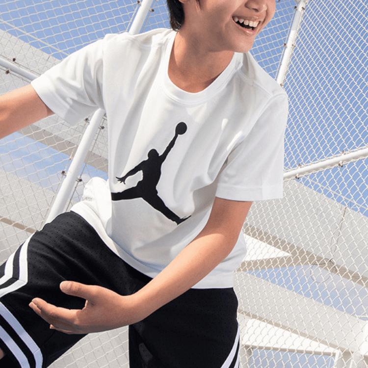 Jordan Dry Fit Tee Kids White Print — фото 4