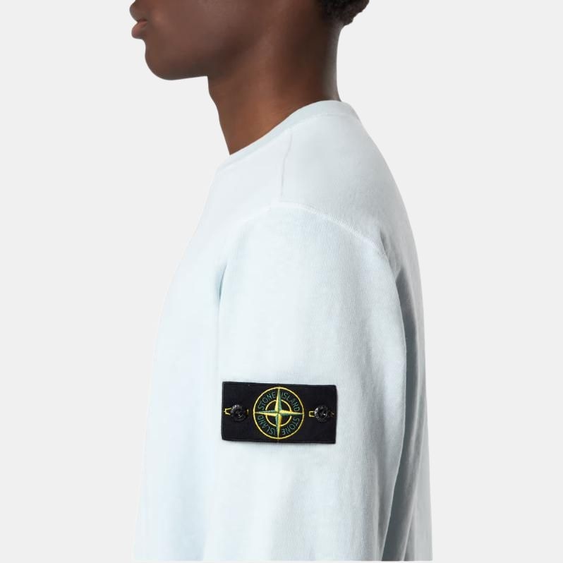 Stone Island Logo Badge Crewneck Sweatshirt Sky Blue — фото 3