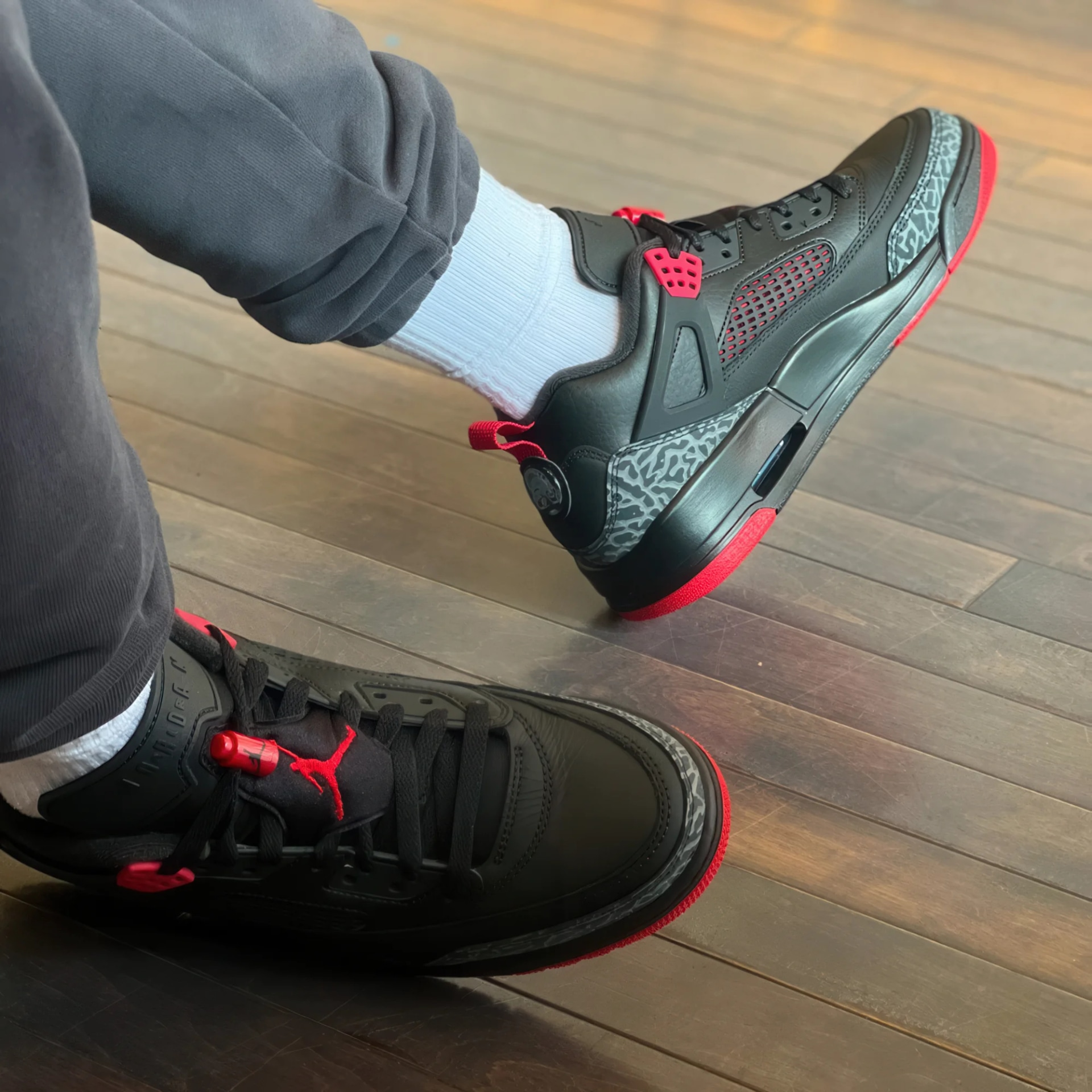 Jordan Spizike Low Black Red — фото 5